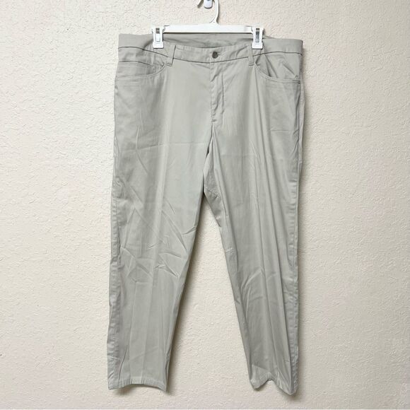 Lululemon ABC Pant Slim Mens Size 38x33 Birch Beige Swift Cotton Chinos - Picture 1 of 7